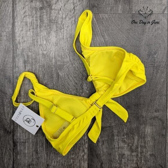 Cyn Luca Standard Tie Front Bikini Top Swimsuit Size L - Picture 4 of 4